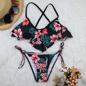 Women Bandage Bikini Set Push-Up Brazilian Print Swimwear Beachwear Swimsuit Beach Bathing Suits